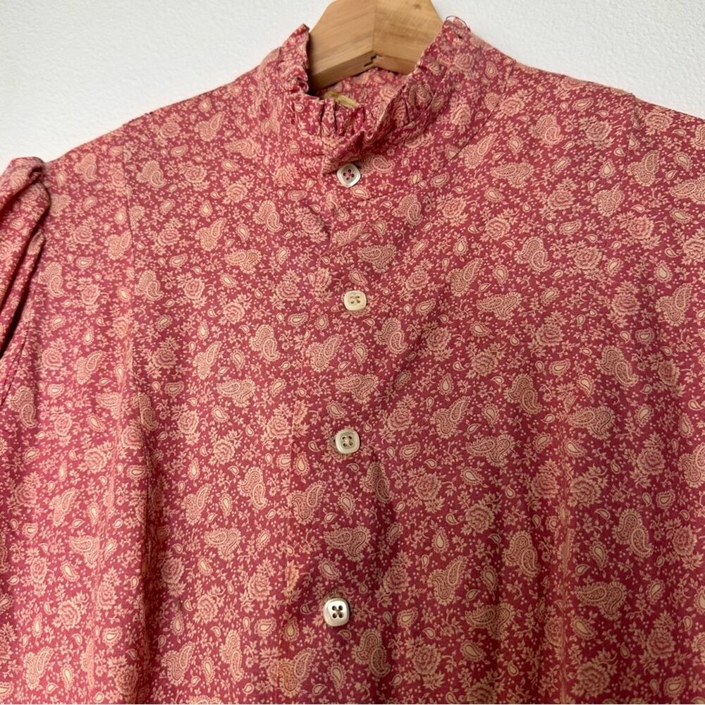 Vintage Priscilla Cottage Core Prairie Dress Pink Cottagecore Boho 1970s - Picture 7 of 11